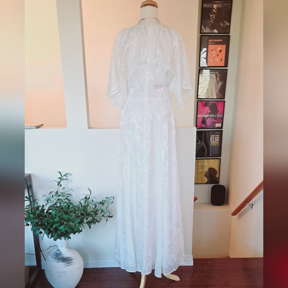 🏷️Hutch X Anthropology Luciana White Jacquard Twist Knot Maxi Dress Size 8 - Picture 11 of 13